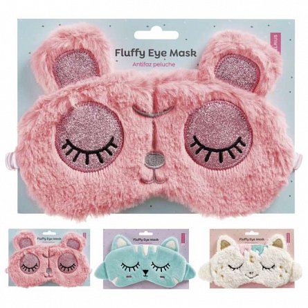 Masca pentru somn Back2Fun, 20 x 14 cm, Fluffy