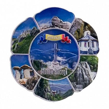 Magnet forma floare, Muntii Bucegi, 7 x 7 cm