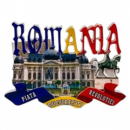 Magnet Romania, 8 x 6 cm, M3, Bucuresti Piata Revolutiei