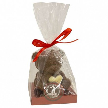 Figurina de ciocolata Bear with white heart, 60g