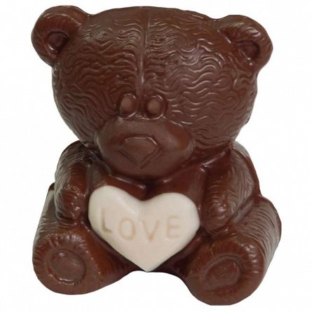 Figurina de ciocolata Bear with white heart, 60g