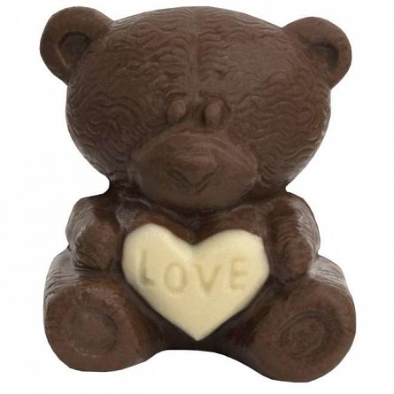 Figurina de ciocolata Bear with white heart, 60g