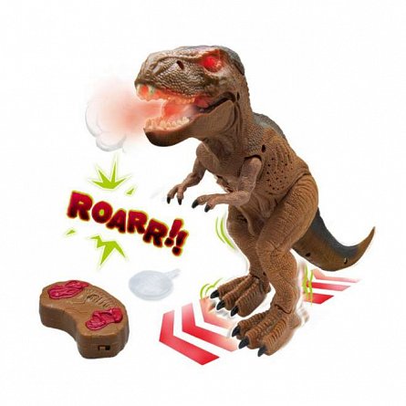 Dinozaur RC T-Rex, 31 cm, IR, lumini si sunete, Buki France