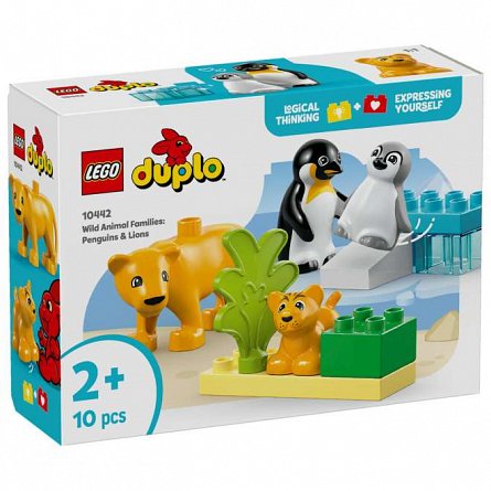 LEGO DUPLO - Familii de animale salbatice: Pinguini si lei 10442