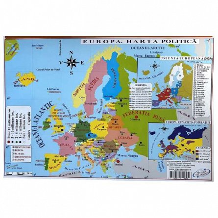 Harta de perete: Europa. Pliata
