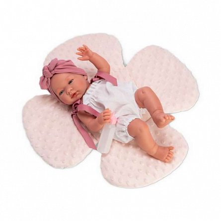 Papusa ASI Maria, 43 cm, cu caciulita si pernuta trifoi roz, Asivil