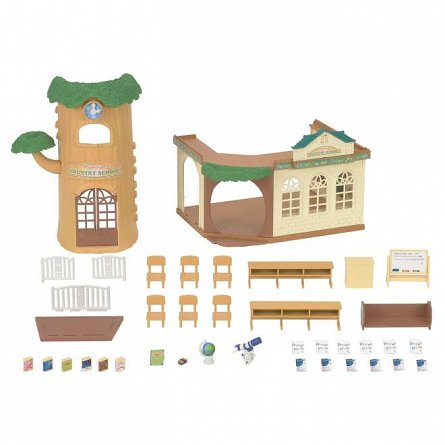 Set joaca Sylvanian Families - Scoala de la tara, 3 ani, Epoch
