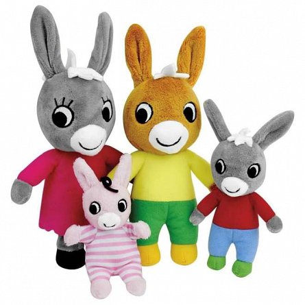 Set 4 jucarii plus Jemini, 11 - 23 cm, Familia magarusilor Trotro