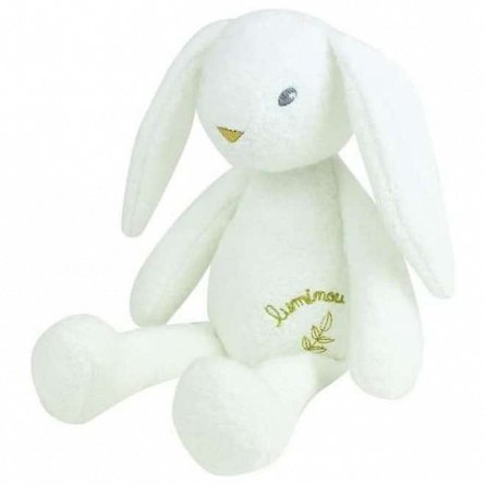 Jucarie plus Jemini, 30 cm, Iepure Luminou, alb fosforescent