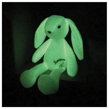 Jucarie plus Jemini, 30 cm, Iepure Luminou, alb fosforescent