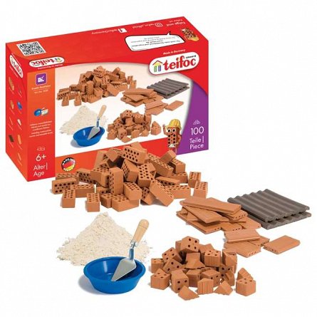 Set constructie Teifoc, Caramizi cu mortar si accesorii, 6 ani