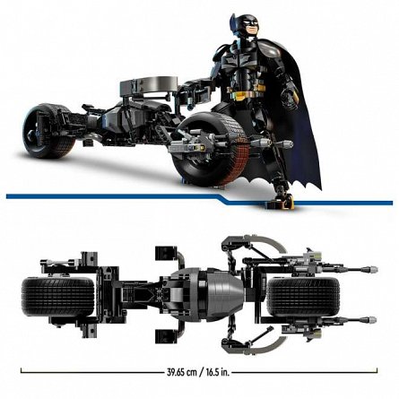 LEGO DC Super Heroes - Figurina de constructie Batman si motocicleta Bat-Pod 76273
