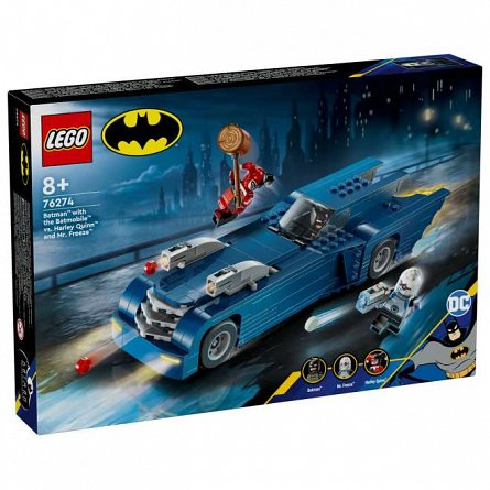 LEGO DC Super Heroes - Batman cu Batmobile vs Harley Quinn si Mr. Freeze 76274