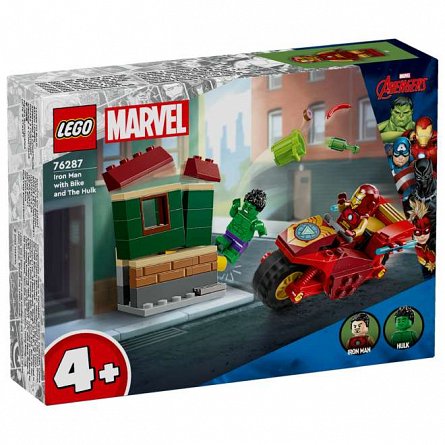 LEGO Marvel Super Heroes - Iron Man cu motocicleta si Hulk 76287