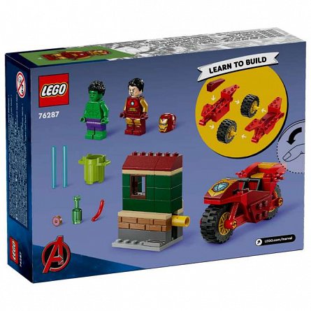 LEGO Marvel Super Heroes - Iron Man cu motocicleta si Hulk 76287