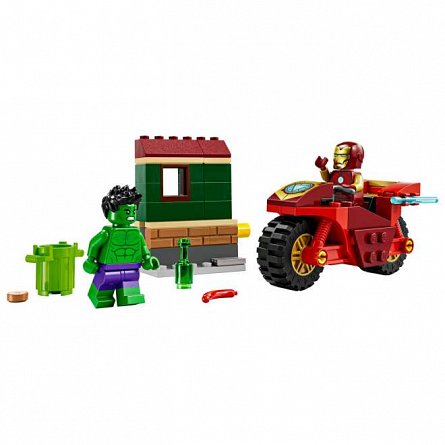 LEGO Marvel Super Heroes - Iron Man cu motocicleta si Hulk 76287