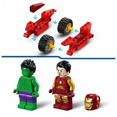 LEGO Marvel Super Heroes - Iron Man cu motocicleta si Hulk 76287