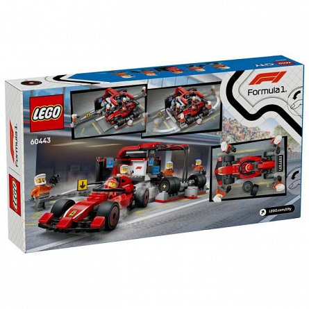 LEGO City - Boxa si mecanici F1 cu masina Ferrari 60443