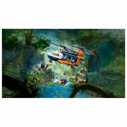 LEGO City - Elicopterul unui explorator al junglei la tabara de baza 60437