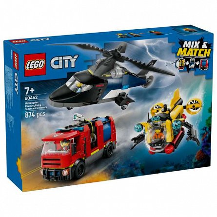 LEGO City - Elicopter, camion de pompieri si submarin remixate 60462