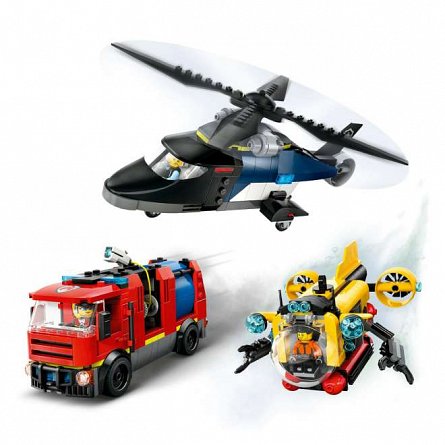 LEGO City - Elicopter, camion de pompieri si submarin remixate 60462