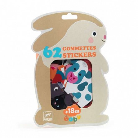 Set creativ Primele abtibilduri Animale de la ferma, 18 luni, Djeco