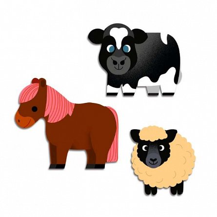 Set creativ Primele abtibilduri Animale de la ferma, 18 luni, Djeco