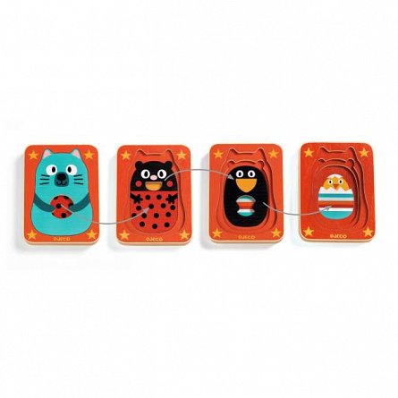 Puzzle straturi Max and co, 12 luni, Djeco
