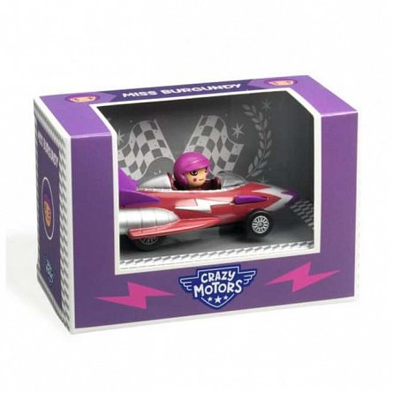 Masina Crazy Motors Miss Burgundy, 8.6 cm, Djeco