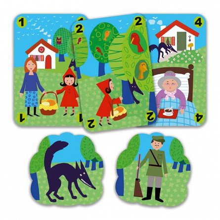 Joc de observatie carti Scufita rosie, 4-7 ani, Djeco