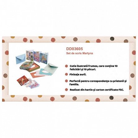 Felicitari invitatii Martyna, set 10 bucati, 9 x 11 cm, Djeco