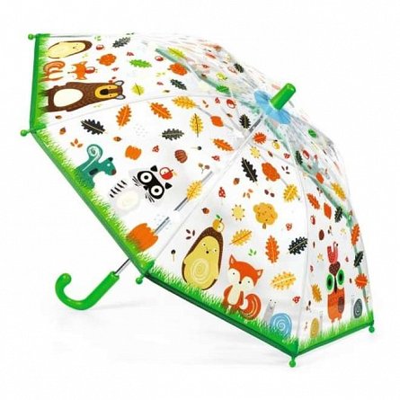 Umbrela pentru copii Animalute din padure, 68 cm, Djeco
