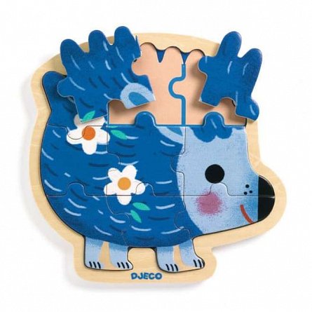 Puzzle din lemn Arici, 2 ani, Djeco