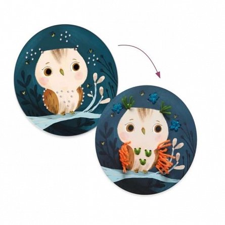 Set creativ Introducere in broderie, 3-6 ani, Djeco