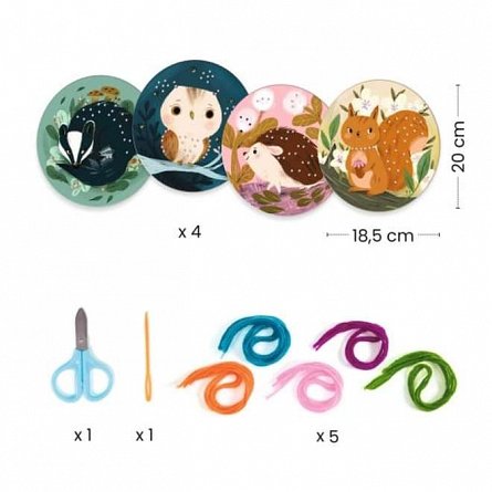 Set creativ Introducere in broderie, 3-6 ani, Djeco