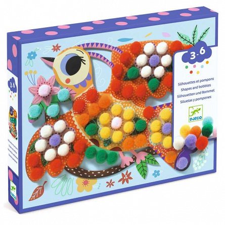 Set creativ colaje Pasari cu bilute, Djeco