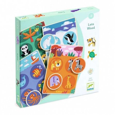 Joc educativ Loto Animale, 2 ani, Djeco