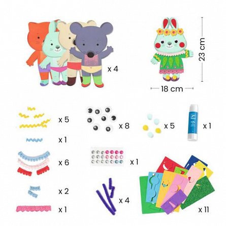 Set creativ colaje Micii prieteni, 3-6 ani, Djeco
