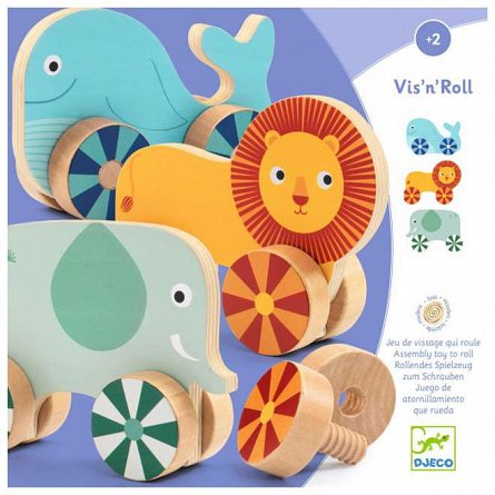 Joc educativ din lemn Vis-n-roll, 2 ani, Djeco