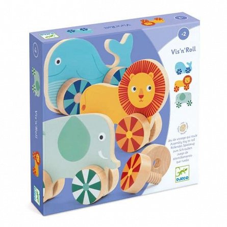 Joc educativ din lemn Vis-n-roll, 2 ani, Djeco