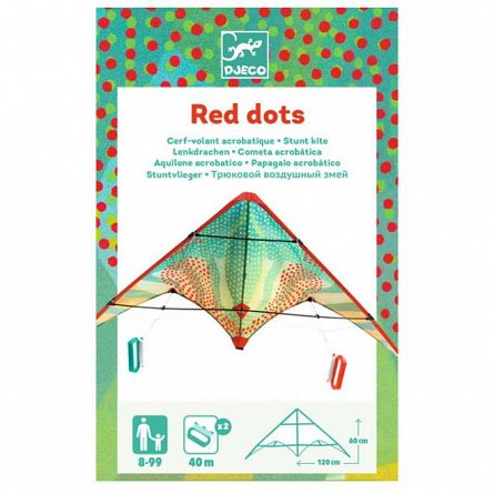 Zmeu acrobatic Puncte rosii, 120 cm, fir 30 m, Djeco