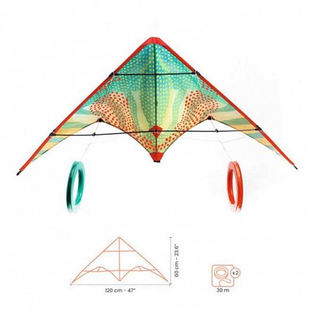 Zmeu acrobatic Puncte rosii, 120 cm, fir 30 m, Djeco