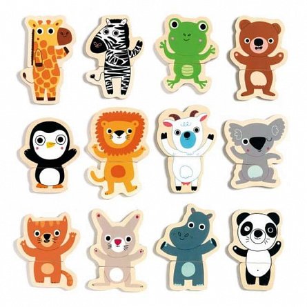 Joc magnetic Coucou animale prietenoase, 2 ani, Djeco