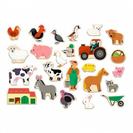 Joc magnetic Farmix animale de ferma, 2 ani, Djeco