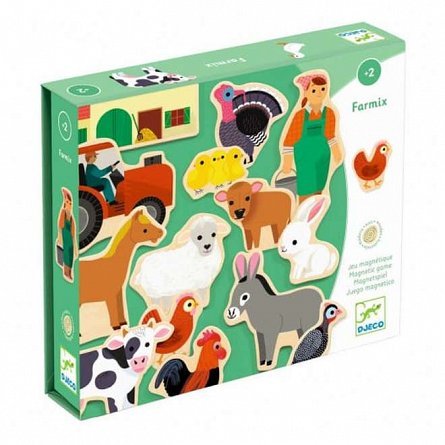Joc magnetic Farmix animale de ferma, 2 ani, Djeco