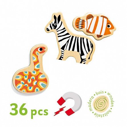 Joc magnetic Magnimo animale din lume, 2 ani, Djeco