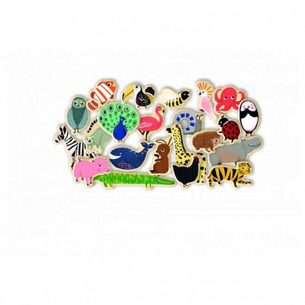 Joc magnetic Magnimo animale din lume, 2 ani, Djeco