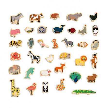 Joc magnetic Magnimo animale din lume, 2 ani, Djeco