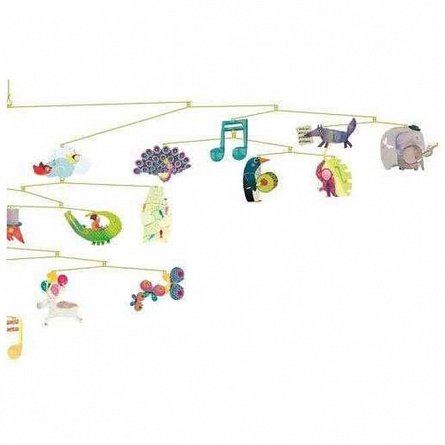 Decoratiune camera copil Mobile Animale vesele, 100 x 60 cm, Djeco