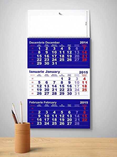 Calendar perete33x48cm,12f,Clasic 1,2015